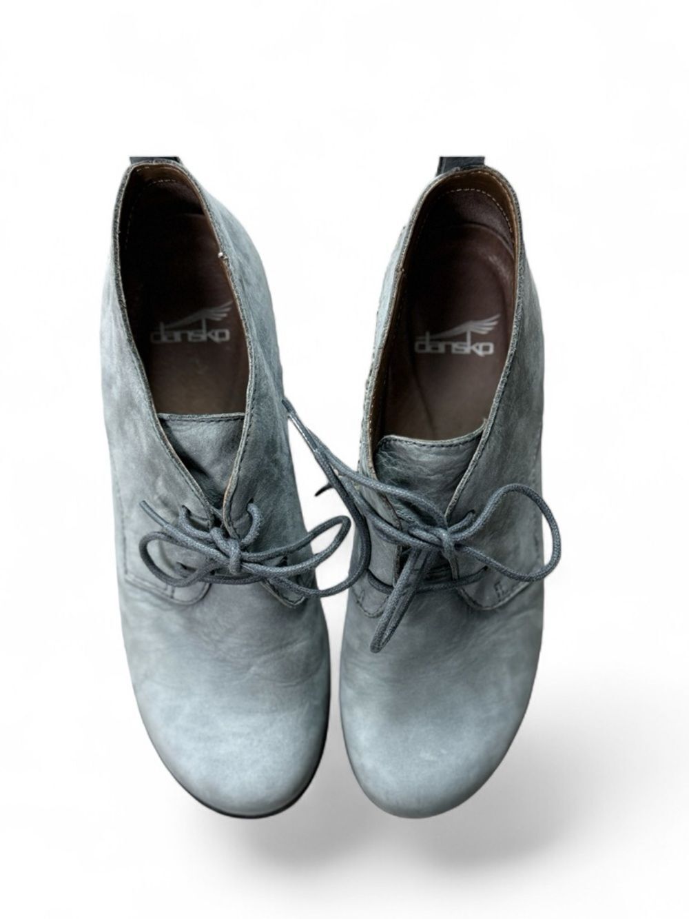 Dansko Gray Suede Lace-Up Wedge Boots - Picture 3 of 9